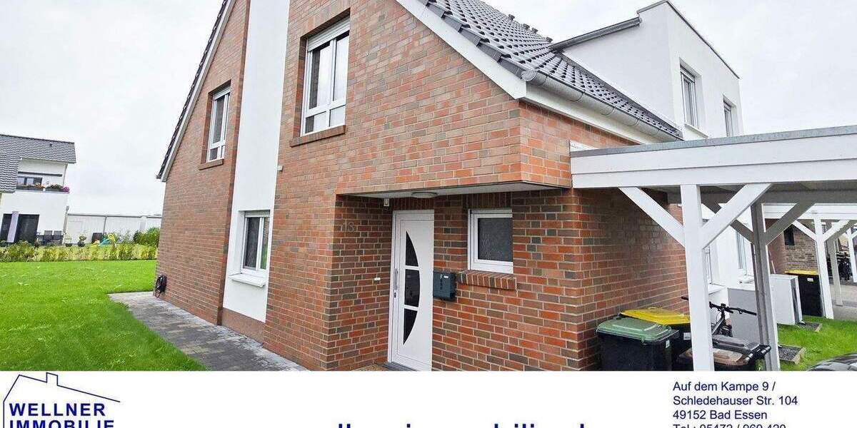 Doppelhaushälfte Bohmte - 4 Zimmer, 127 m&sup2;, 1.200&euro; | Angebot:24721512