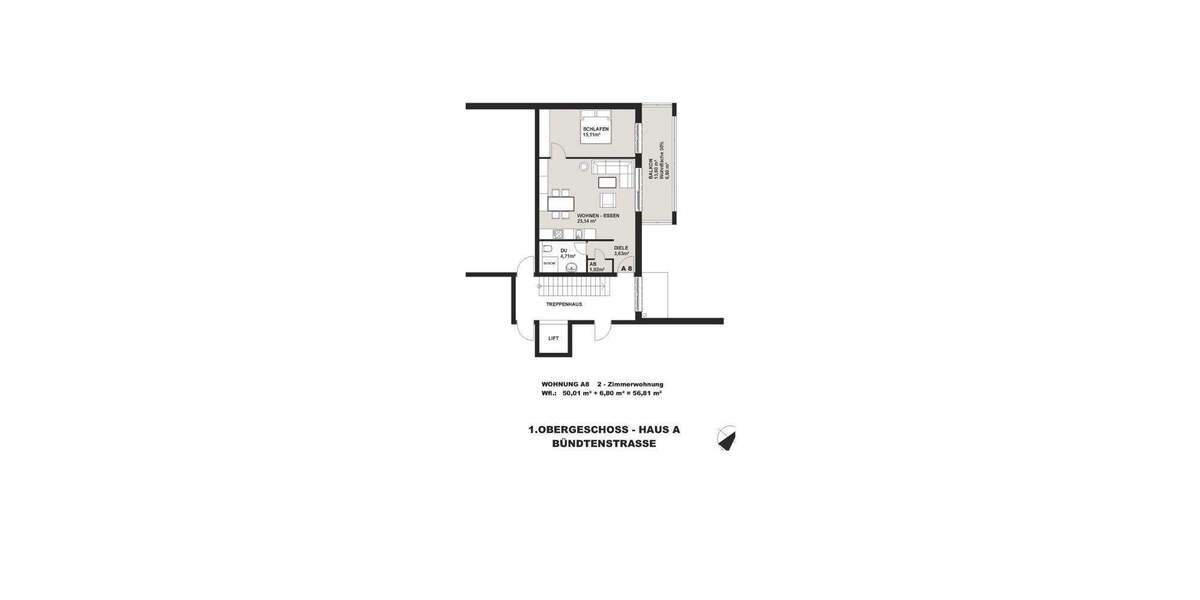Etagenwohnung Lörrach Brombach - 2 Zimmer, 56 m&sup2;, 1.010&euro; | Angebot:24708243