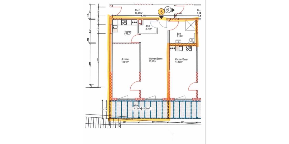 Etagenwohnung Bad Salzschlirf - 2 Zimmer, 64 m&sup2;, 720&euro; | Angebot:25917392