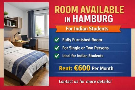 Room Available in Hamburg (For Indian Students) 1 zimmer