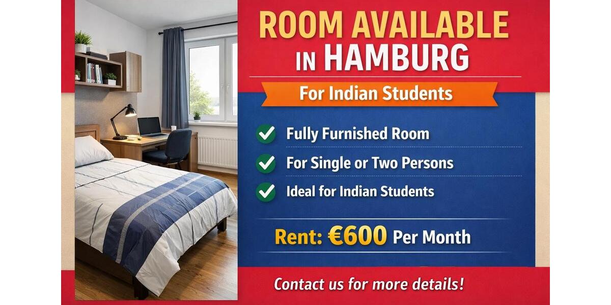 Room Available in Hamburg (For Indian Students) 1 zimmer
