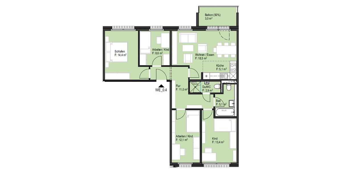 Familienwohnen am Steegenwald 5 zimmer