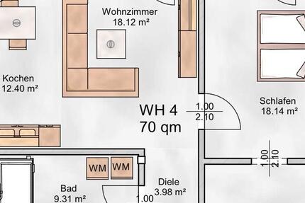 Wohnung Battenberg (Eder) - 2.5 Zimmer, 70 m&sup2;, 1.100&euro; | Angebot:26131319