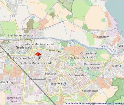 Etagenwohnung Greifswald Nördliche Mühlenvorstadt - 3 Zimmer, 90 m&sup2;, 800&euro; | Angebot:25909022