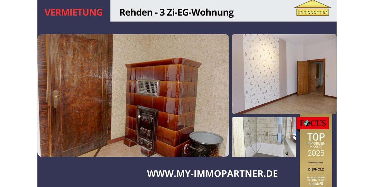 Erdgeschoßwohnung Rehden - 3 Zimmer, 90 m&sup2;, 650&euro; | Angebot:25235838