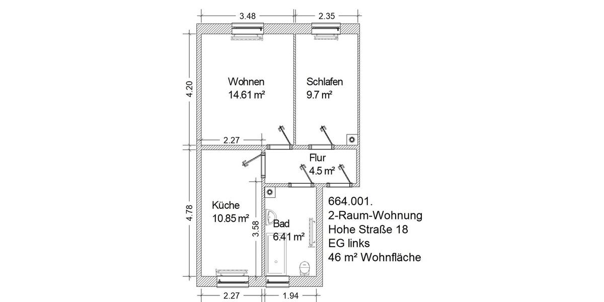 Kleine 2-Raum-Wohnung in Zentrumsnähe 2 zimmer