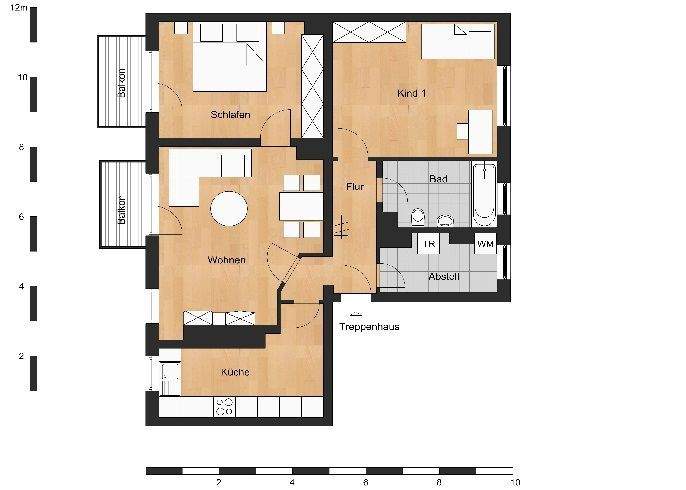 Etagenwohnung Oschersleben Oschersleben - 3 Zimmer, 87 m&sup2;, 580&euro; | Angebot:24720725