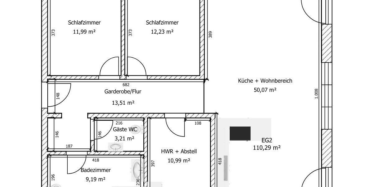 Erdgeschoßwohnung Rittersdorf - 3 Zimmer, 120 m&sup2;, 1.300&euro; | Angebot:26049491