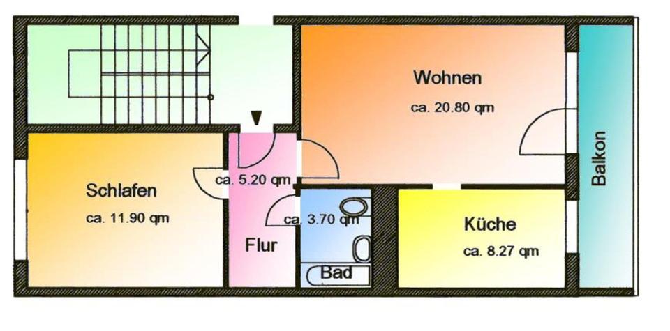 Etagenwohnung Schönebeck (Elbe) - 2 Zimmer, 55 m&sup2;, 328&euro; | Angebot:26365433