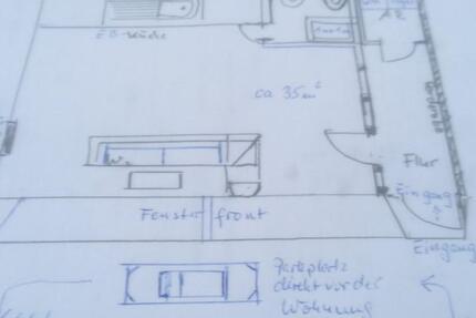 1 Raum Wohnung teilmöbliert ca 36 qm 1 zimmer