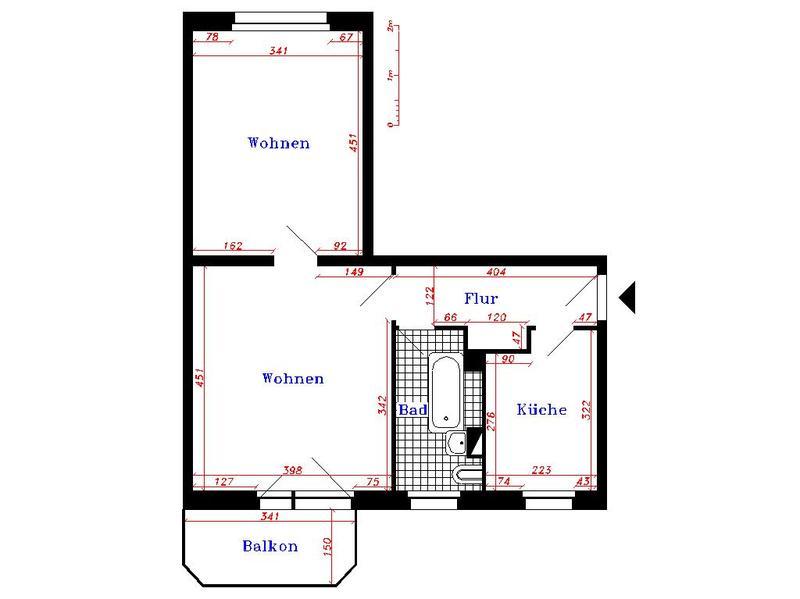 Etagenwohnung Thale - 2 Zimmer, 52 m&sup2;, 360&euro; | Angebot:26480718