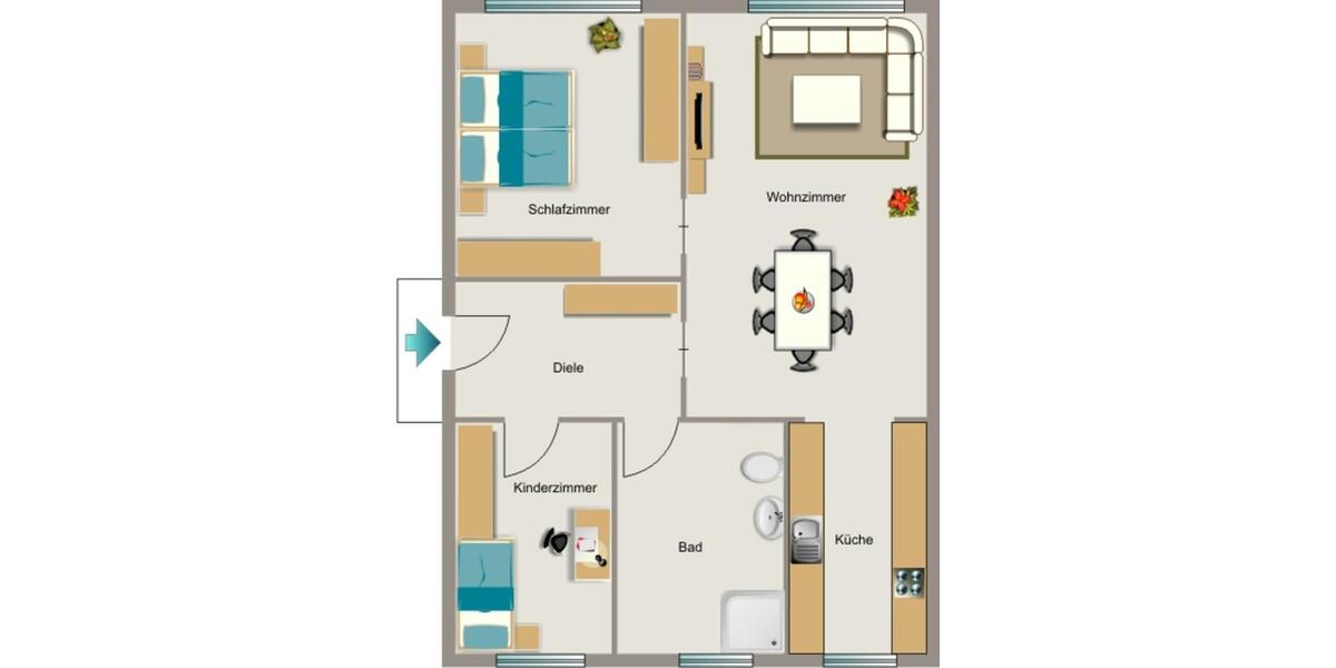 Erdgeschoßwohnung Oberhausen Alstaden - 3 Zimmer, 49 m&sup2;, 461&euro; | Angebot:24769507