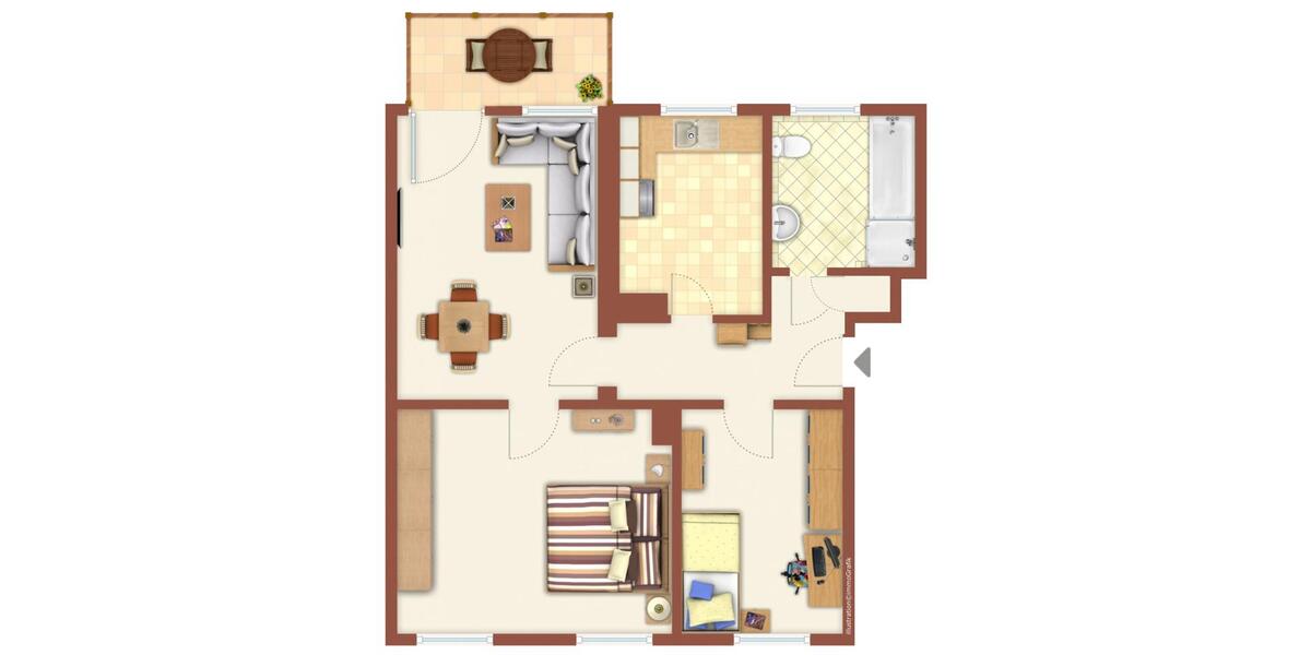 Etagenwohnung Bad Dürrenberg - 3 Zimmer, 66 m&sup2;, 415&euro; | Angebot:24864785