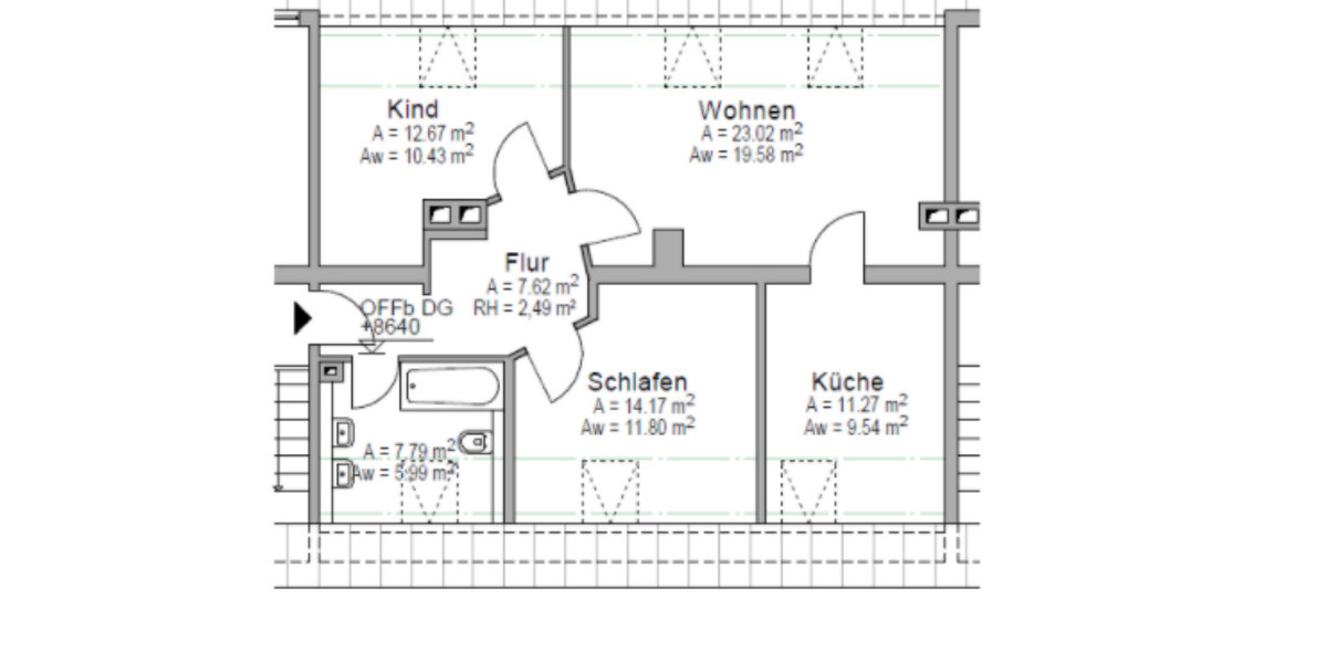 Etagenwohnung Ostrau - 3 Zimmer, 65 m&sup2;, 390&euro; | Angebot:23295351