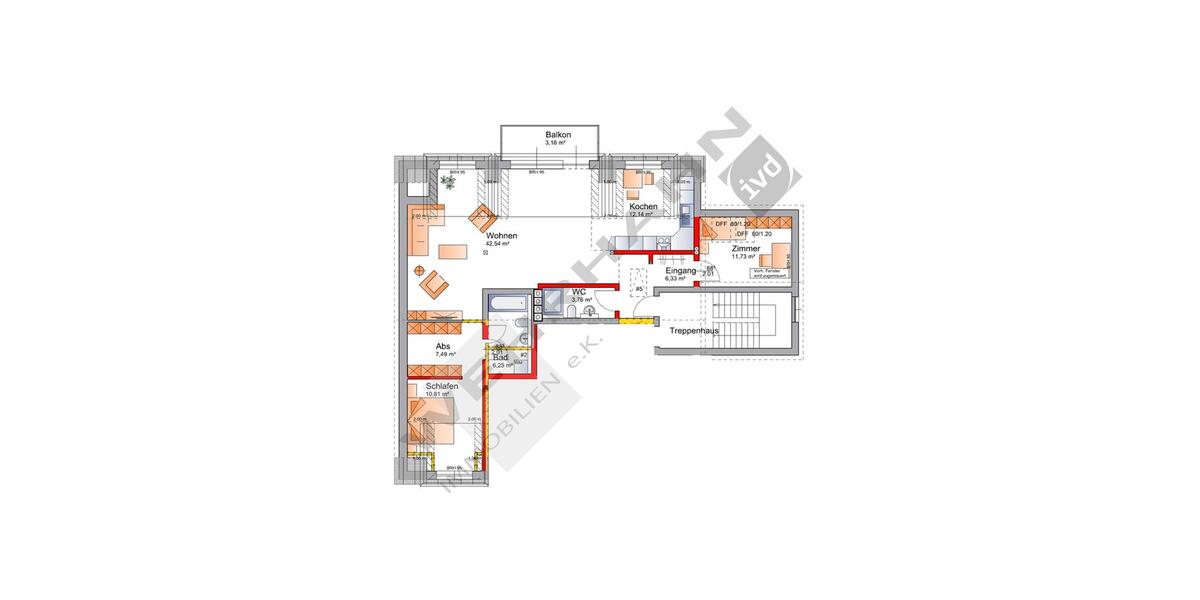 Dachgeschoßwohnung Bargteheide - 3 Zimmer, 95 m&sup2;, 1.330&euro; | Angebot:26678330