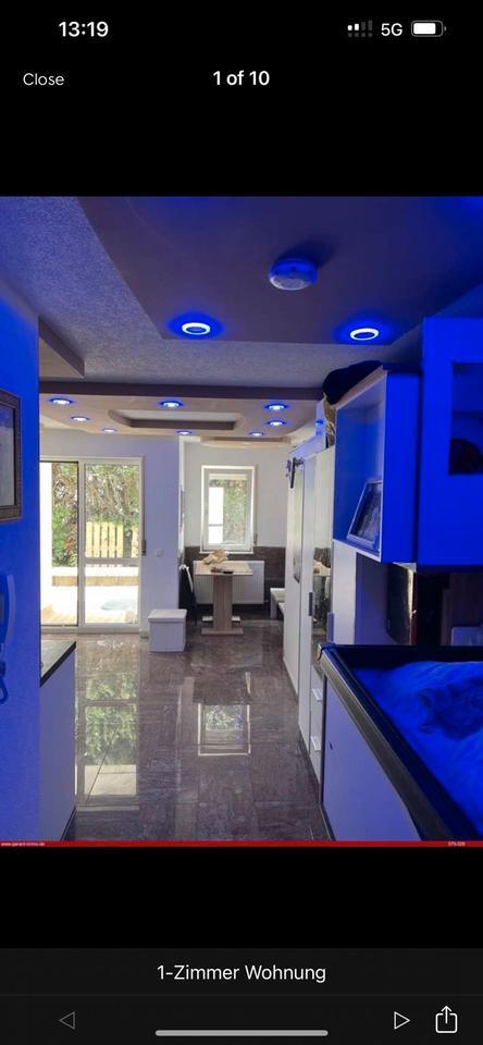 Vollständig möblierte 1-Raum-Wohnung mit Terrasse und Stellplatz