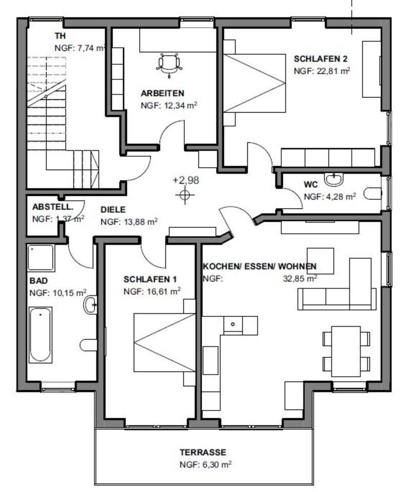 Helle 4,5 Zimmerwohnung mit Terrasse zimmer