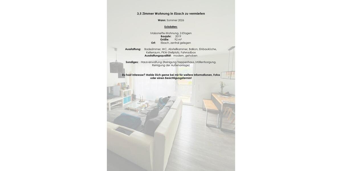 Maisonettenwohnung Elzach - 3.5 Zimmer, 92 m&sup2;, 1.400&euro; | Angebot:26689049