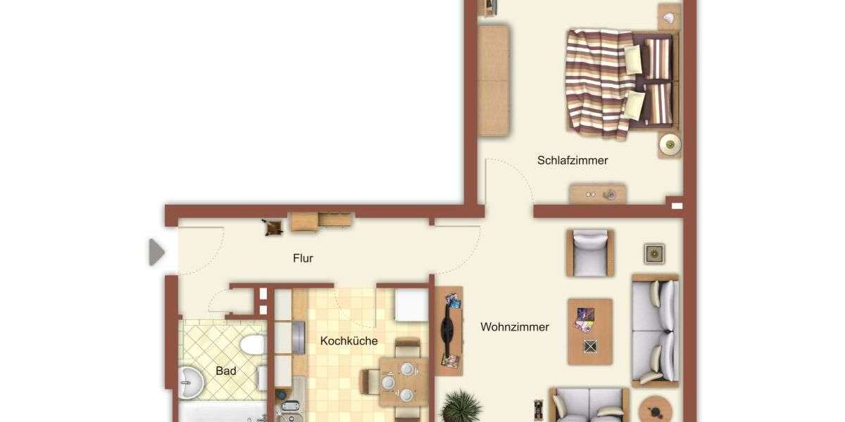 Etagenwohnung Mönchengladbach Hardt-Mitte - 2 Zimmer, 47 m&sup2;, 499&euro; | Angebot:27286472