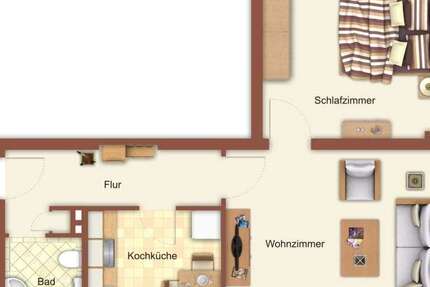 Wohnung Mönchengladbach Hardt-Mitte - 2 Zimmer, 47 m&sup2;, 499&euro; | Angebot:27286472