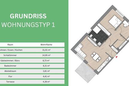 Wohnung Schmidgaden - 3 Zimmer, 75 m&sup2;, 930&euro; | Angebot:24840060