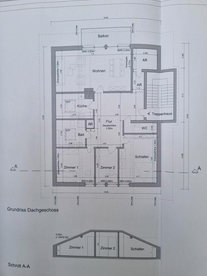 Breinigerberg 4-Zimmer-Dachgeschoßwohnung mit Balkon & Garten i