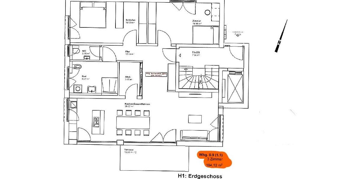 Etagenwohnung Gaienhofen - 3 Zimmer, 104 m&sup2;, 1.980&euro; | Angebot:26279941