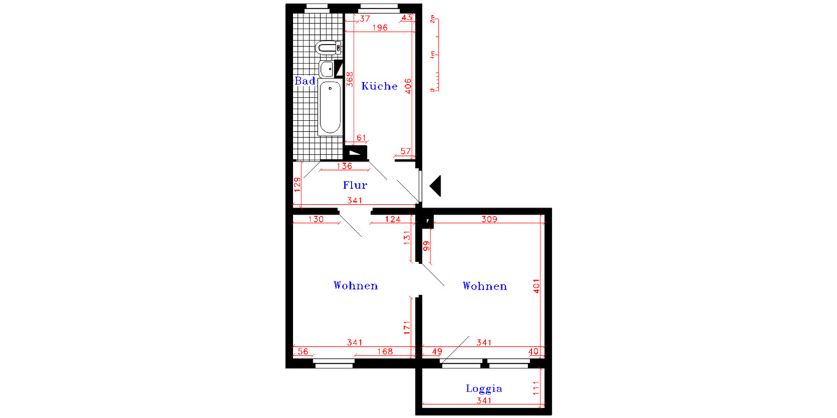 Etagenwohnung Penig - 3 Zimmer, 60 m&sup2;, 399&euro; | Angebot:20344957