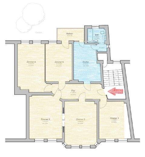 Etagenwohnung Hildesheim Ost - 5 Zimmer, 139 m&sup2;, 1.245&euro; | Angebot:26453424