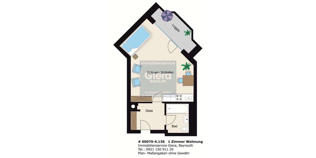 Wohnung zum Mieten in Bayreuth 495 € 36 m² 1 zimmer