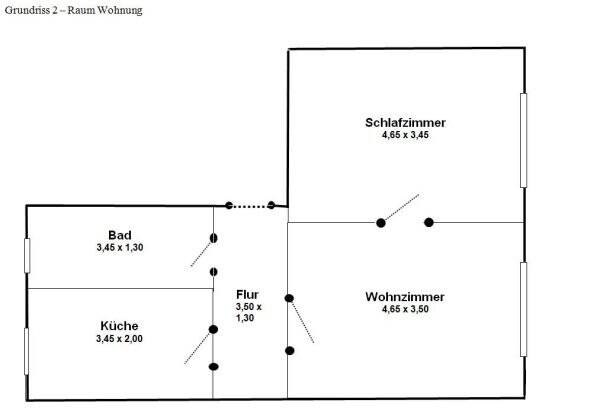Etagenwohnung Brunn Roggenhagen - 2 Zimmer, 48 m&sup2;, 220&euro; | Angebot:25668349
