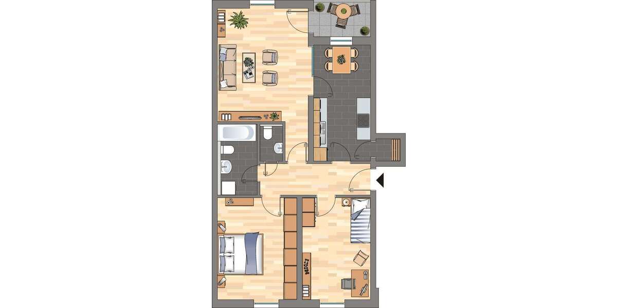 Etagenwohnung Grünstadt - 3 Zimmer, 78 m&sup2;, 799&euro; | Angebot:24974116