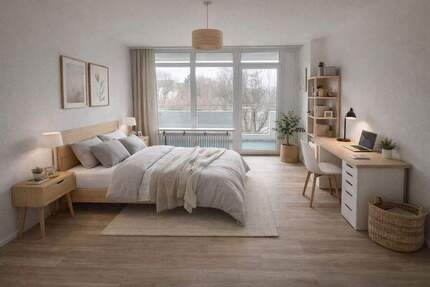 Lichtdurchflutete 1 Zi Whg mit sonnigem Balkon und neuer EinbaukücheFenster 1 zimmer