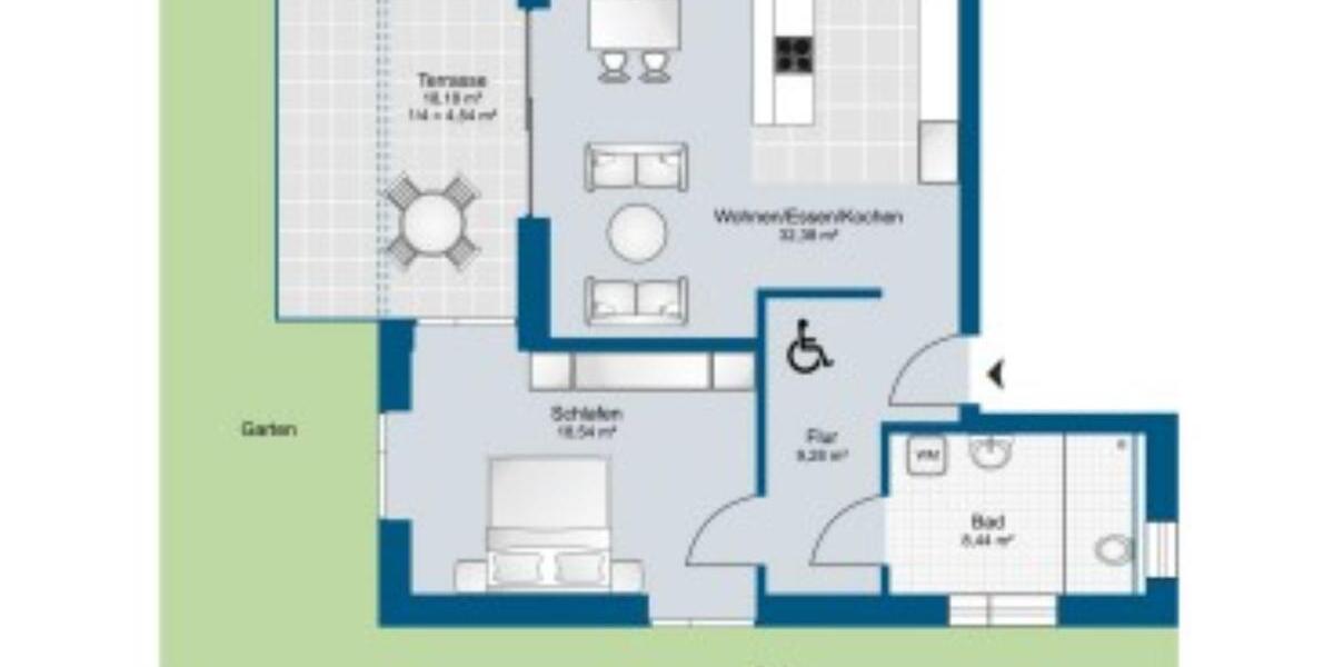 Erdgeschoßwohnung Lingen (Ems) Damaschke - 2 Zimmer, 73 m&sup2;, 840&euro; | Angebot:24772026