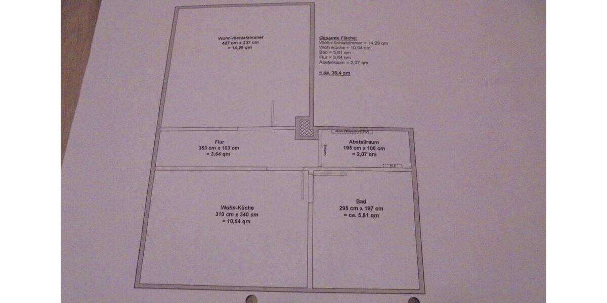 Erdgeschoßwohnung Leer (Ostfriesland) - 1 Zimmer, 36 m&sup2;, 300&euro; | Angebot:26648731