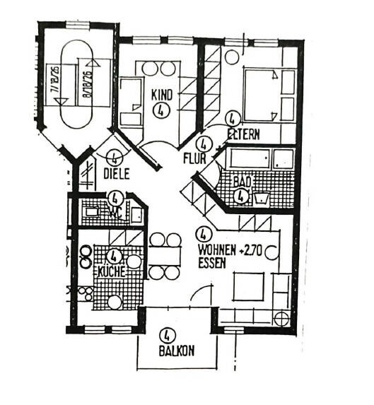 Etagenwohnung Bietigheim-Bissingen / Bietigheim Bietigheim - 3 Zimmer, 70 m&sup2;, 910&euro; | Angebot:26817219