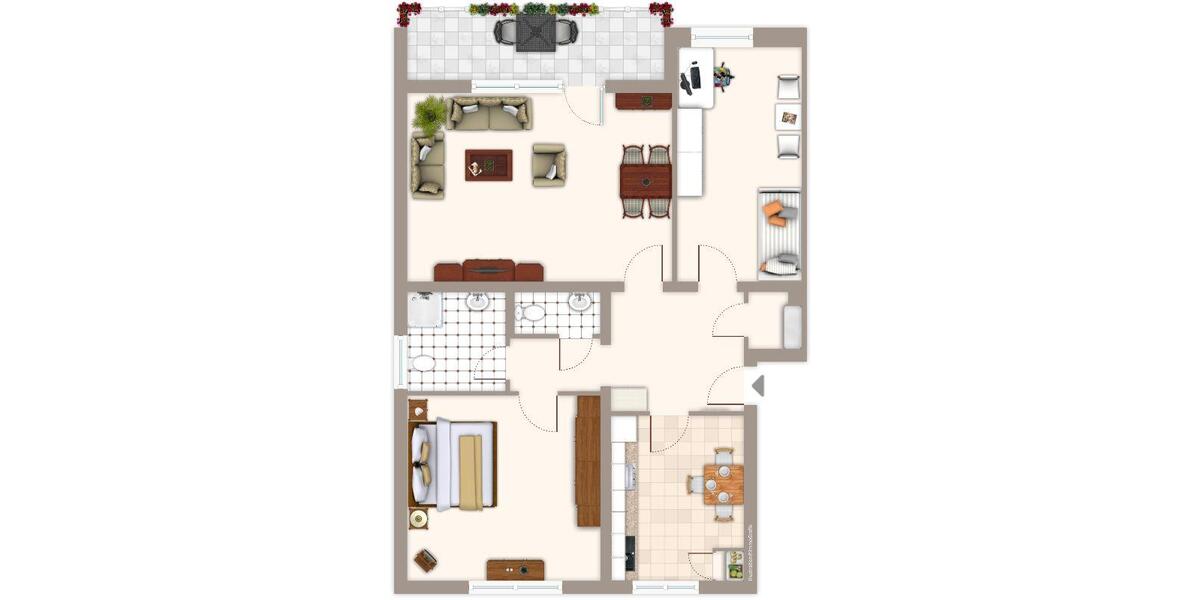Erdgeschoßwohnung Mönchengladbach Süd - 3 Zimmer, 77 m&sup2;, 729&euro; | Angebot:26043939