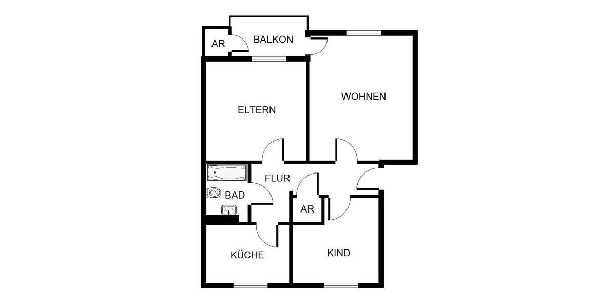 Etagenwohnung Herne Holthausen - 3 Zimmer, 66 m&sup2;, 499&euro; | Angebot:26659330