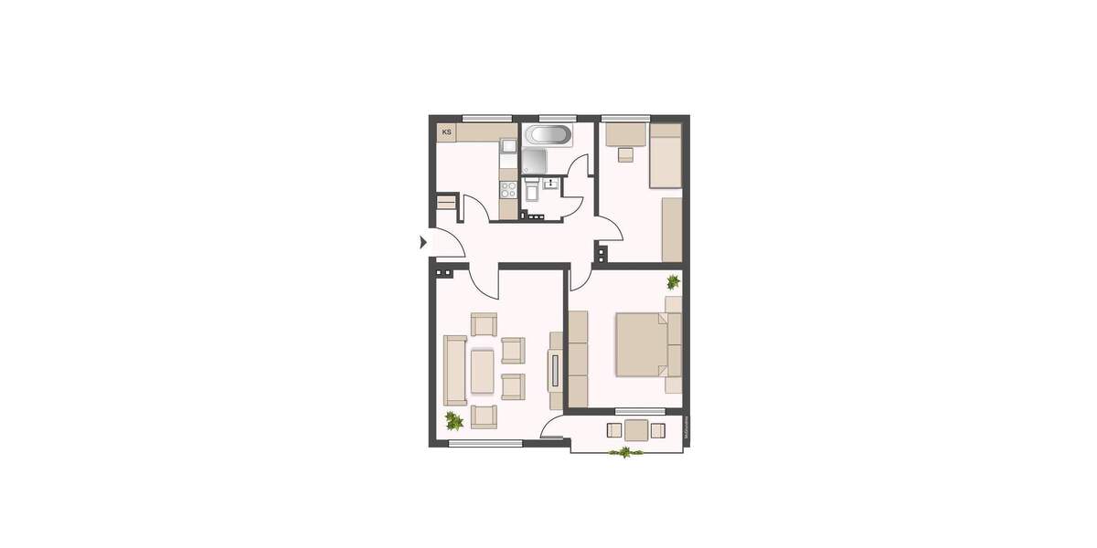 Etagenwohnung Korbach - 3 Zimmer, 65 m&sup2;, 610&euro; | Angebot:25742546
