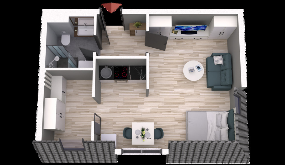 Etagenwohnung Wiesbaden Südost - 1 Zimmer, 33 m&sup2;, 650&euro; | Angebot:24347862