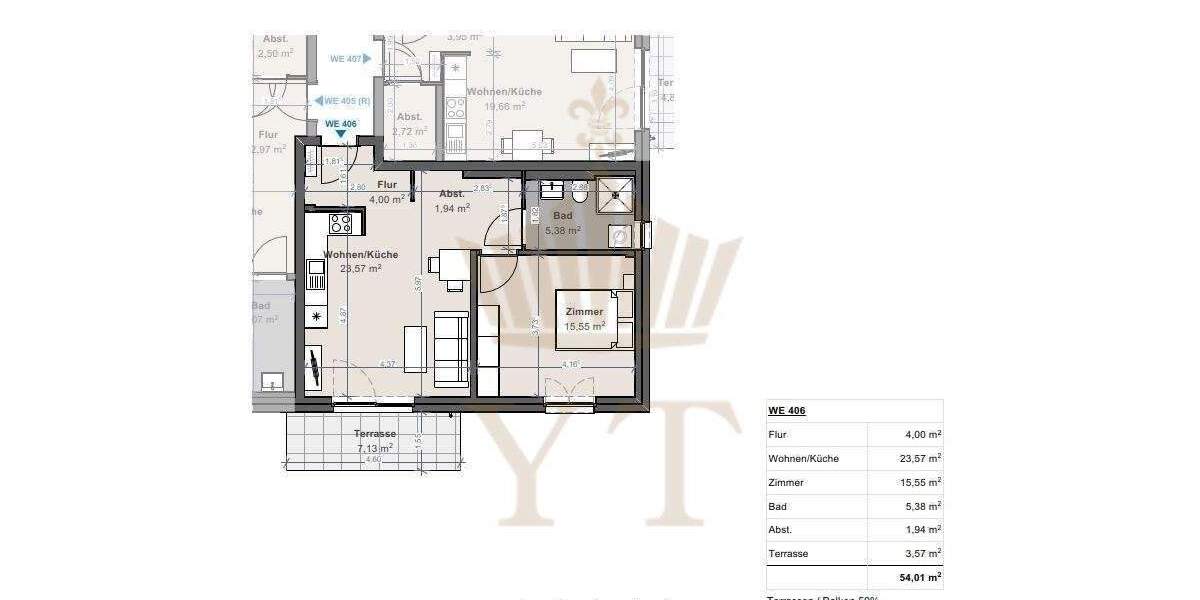 Terrassenwohnung Biesenthal - 2 Zimmer, 54 m&sup2;, 850&euro; | Angebot:25836246