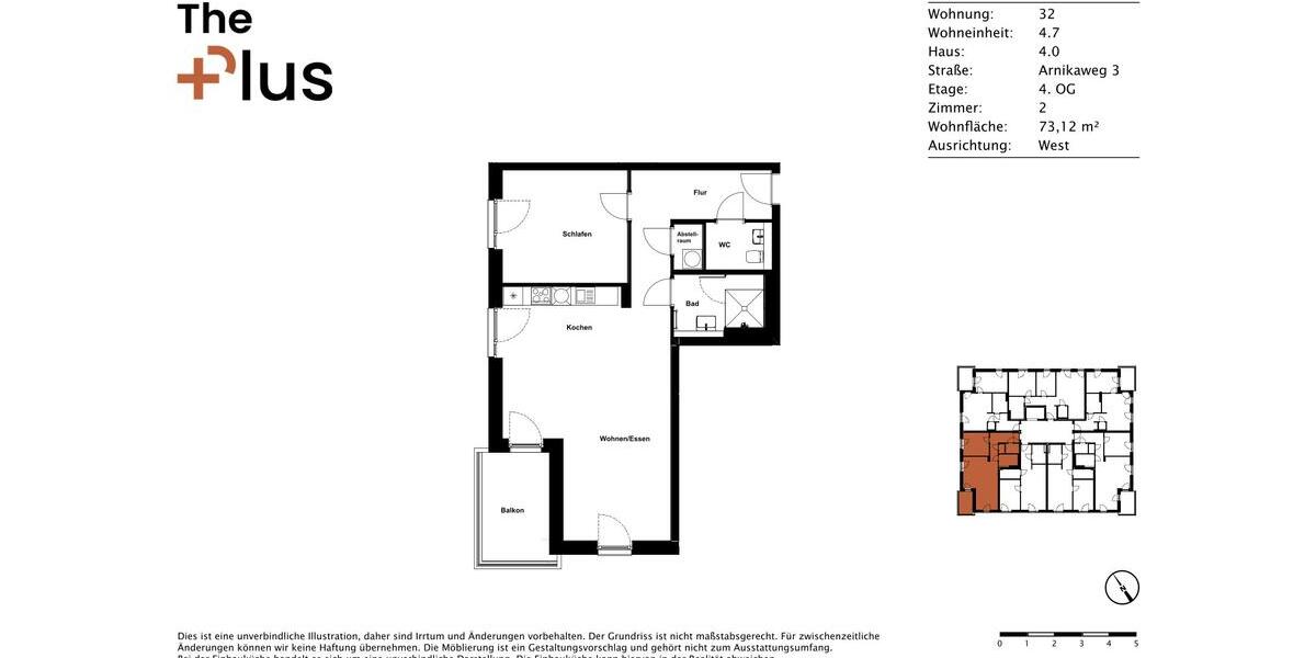 Etagenwohnung Wolfsburg Almke - 2 Zimmer, 73 m&sup2;, 745&euro; | Angebot:26006643