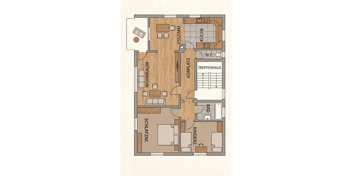 Etagenwohnung Fellbach - 3.5 Zimmer, 89 m&sup2;, 1.325&euro; | Angebot:26036675