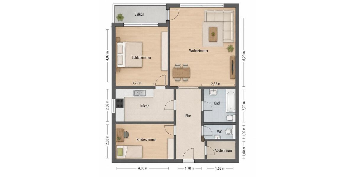 Etagenwohnung Bad Waldsee - 3 Zimmer, 84 m&sup2;, 1.000&euro; | Angebot:26538982
