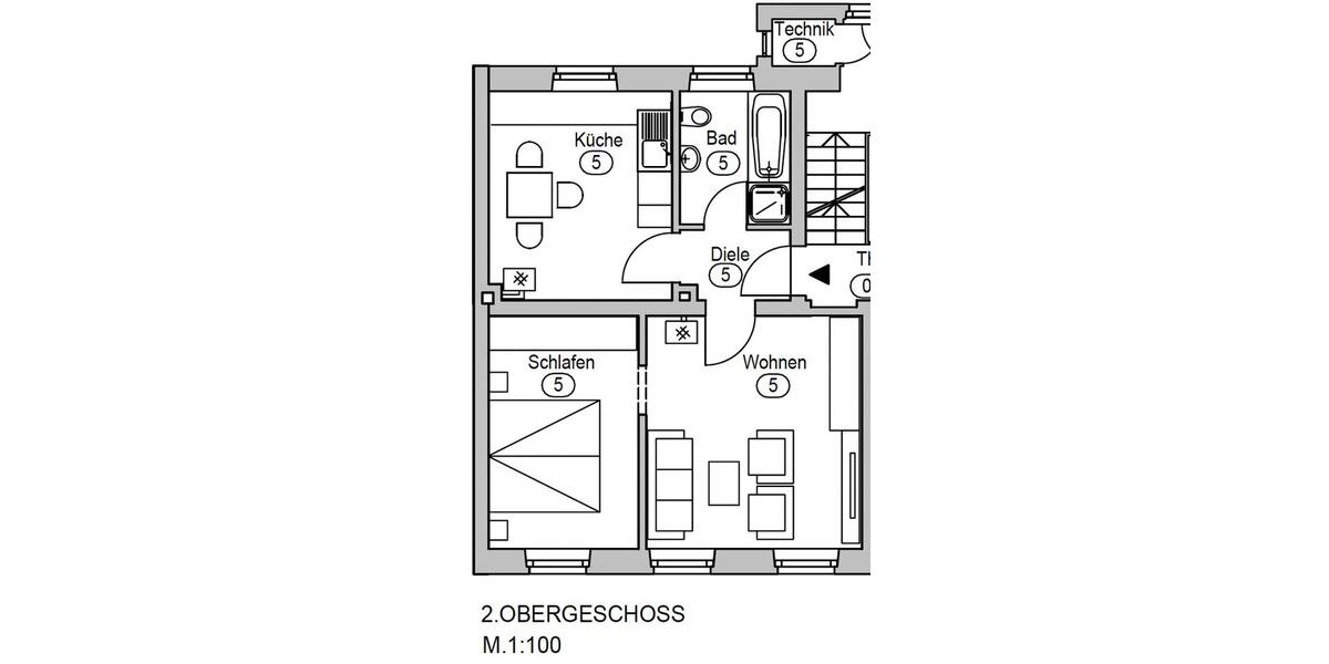 Etagenwohnung Fürth Altstadt - 2 Zimmer, 50 m&sup2;, 650&euro; | Angebot:26705824