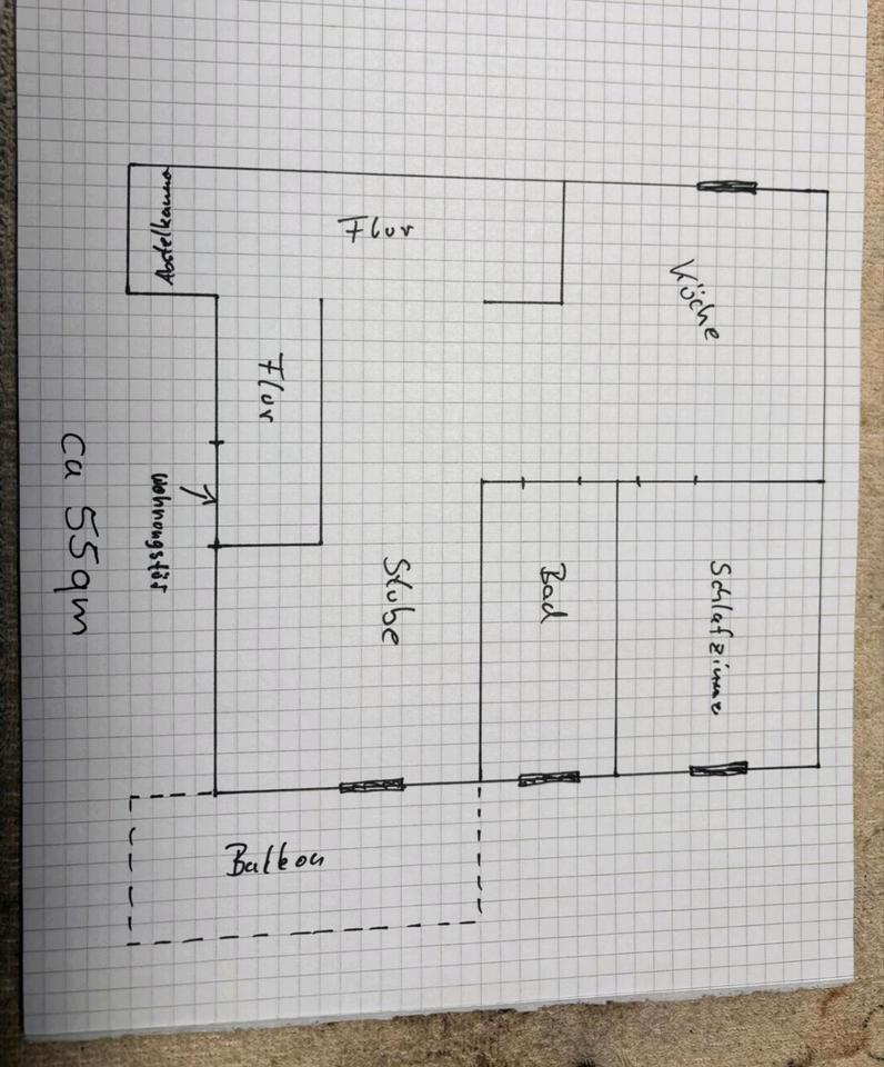 Vermieten eine 2Raum Wohnung zimmer