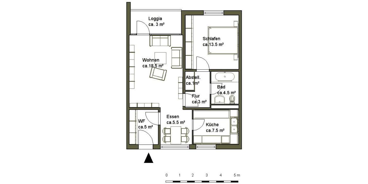 Etagenwohnung Hannover Bothfeld-Vahrenheide - 2 Zimmer, 61 m&sup2;, 614&euro; | Angebot:26166529