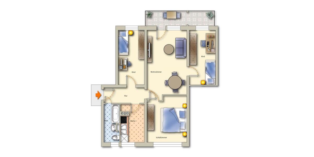 Etagenwohnung Freiberg - 4 Zimmer, 72 m&sup2;, 544&euro; | Angebot:26534405