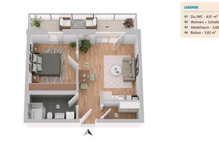 Wohnung Kemnath - 2 Zimmer, 45 m&sup2;, 555&euro; | Angebot:26169823
