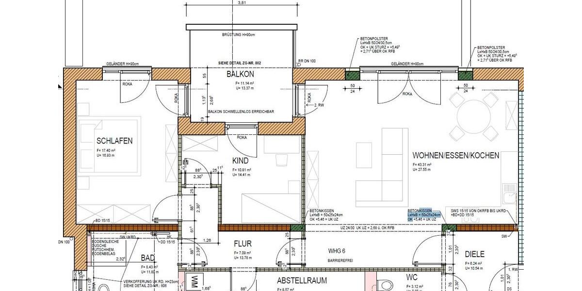 Etagenwohnung Wadern - 3 Zimmer, 106 m&sup2;, 1.200&euro; | Angebot:21550488
